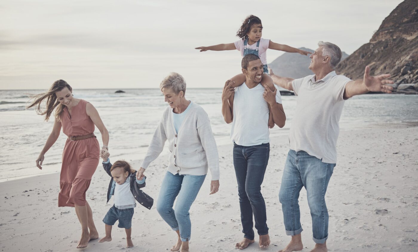 Family on the beach