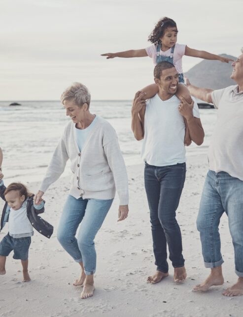 Family on the beach